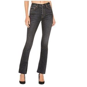 GRLFRND Addison Jeans High Rise Split Hem Frayed Distressed Go Deep 26